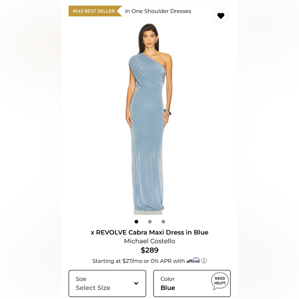 Elegant One-Shoulder Blue Maxi Dress